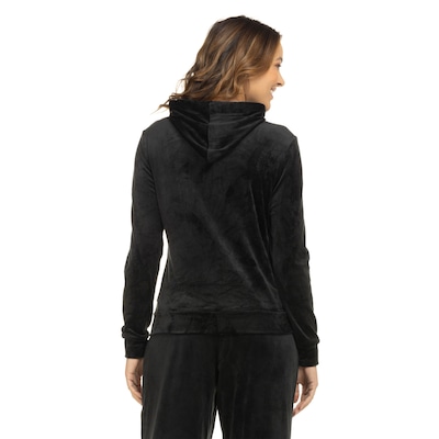 Jaqueta de Plush Feminina Oxer com Capuz e Bolso - Foto 3