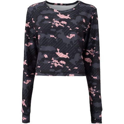 Blusa Cropped Manga Longa Vestem Hued Camuflado - Feminina - Foto 5