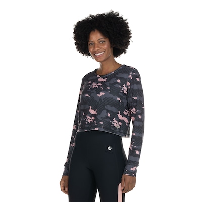 Blusa Cropped Manga Longa Vestem Hued Camuflado - Feminina - Foto 2
