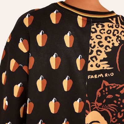 Blusa de Moletom Farm Feminina Oversized Onça Cafuné - Foto 5