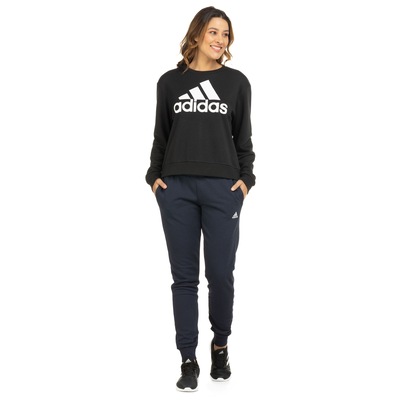 Blusão de Moletom sem Capuz adidas Folgado Essentials Logo - Feminino - Foto 4