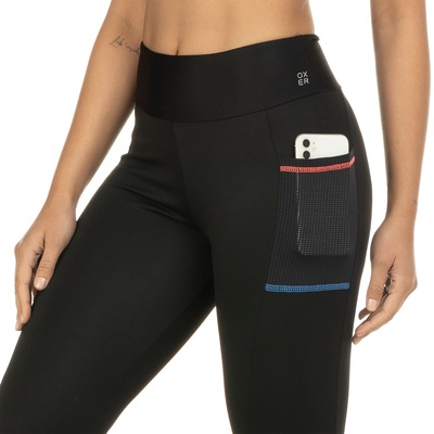 Calça Legging Feminina com Proteção Solar Oxer Corrida Bolso Lateral Baixa Compressão Cós Baixo - Foto 5