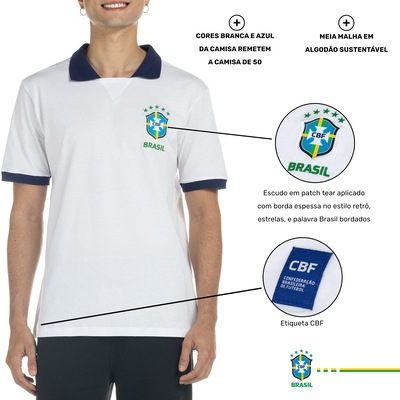 Camisa do Brasil Polo CBF - Masculina - Foto 3