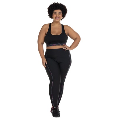 Top Fitness Sem Bojo Oxer Média Sustentação Cos Estampado - Adulto - Foto 5