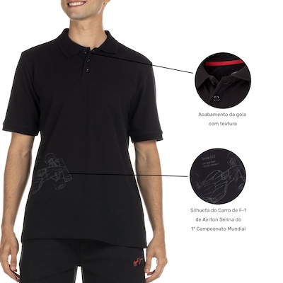 Camisa Polo Ayrton Senna Carro - Masculina - Foto 3