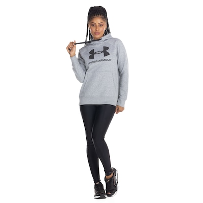 Blusa de Moletom Under Armour Feminina com Capuz Rival Fleece Log - Foto 4