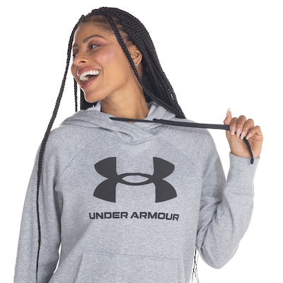 Blusa de Moletom Under Armour Feminina com Capuz Rival Fleece Log - Foto 5