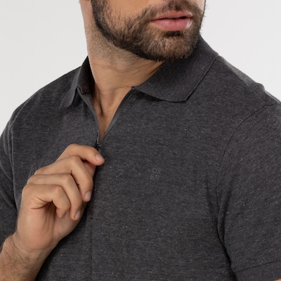 Camisa Polo Oxer Manga Curta Ziper - Masculina - Foto 5
