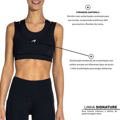 Top Fitness com Bojo Removível Authen Alta Sustentação Signature 2 Em 1 Power - Adulto - Foto 3