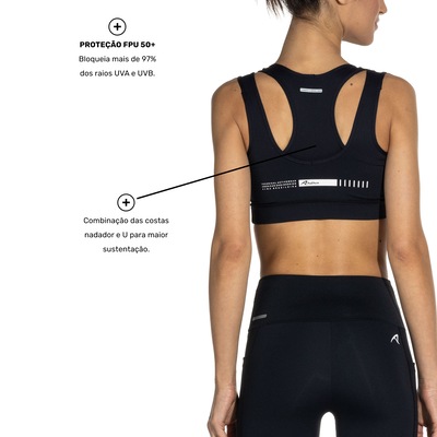 Top Fitness com Bojo Removível Authen Alta Sustentação Signature 2 Em 1 Power - Adulto - Foto 4