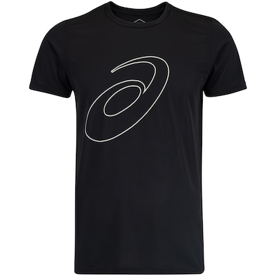 Camiseta ASICS Manga Curta Logo Espiral Crepe - Masculina - Foto 1