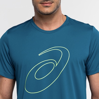 Camiseta ASICS Manga Curta Logo Espiral Crepe - Masculina - Foto 4