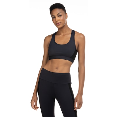 Top Fitness Oxer Sem Bojo Baixa Sustentação Color Block - Adulto - Foto 2