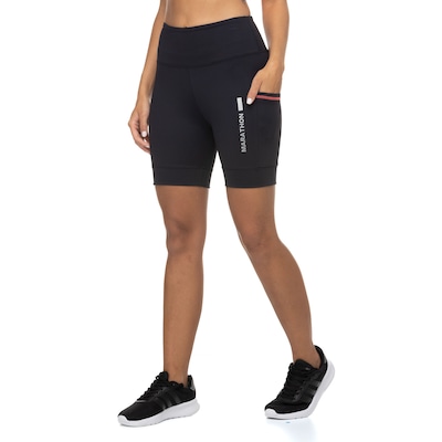Bermuda Cós Médio e Alta Compressão Oxer Feminina Bolso Lateral Marathon - Foto 2
