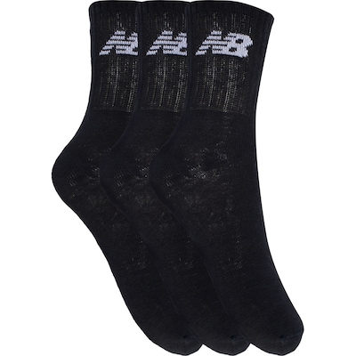 Kit de Meias New Balance Cano Alto - 3 Pares - Adulto Kit de Meias New Balance Cano Alto - 3 Pares - Adulto