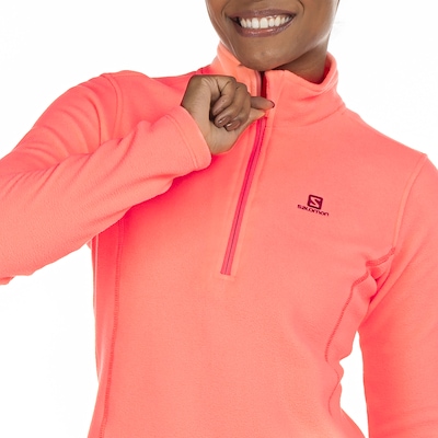 Blusa de Fleece Feminina Salomon Polar 1/2 Zíper com Proteção Solar UV - Foto 5
