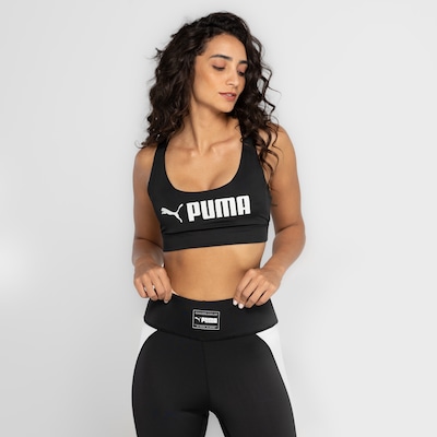 Top Fitness com Bojo Puma Mid Impact Fit Bra - Adulto - Foto 5