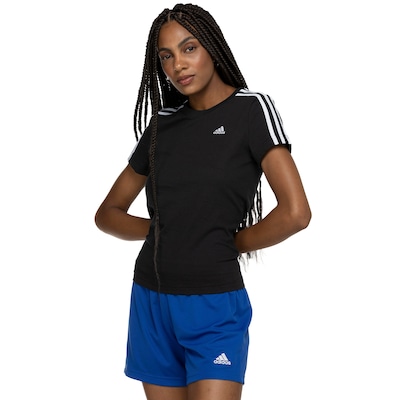 Camiseta adidas Manga Curta 3 Listras - Feminina - Foto 4