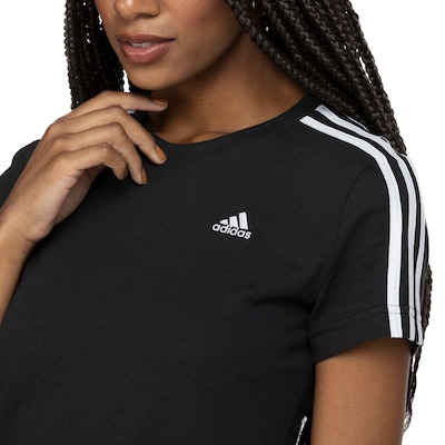 Camiseta adidas Manga Curta 3 Listras - Feminina - Foto 6