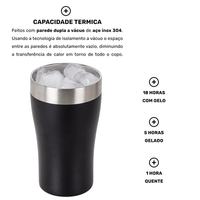 Copo Térmico com Isolamento a Vácuo do Vasco da Gama Arell 01 Tulip Pint - 500ml - Foto 6