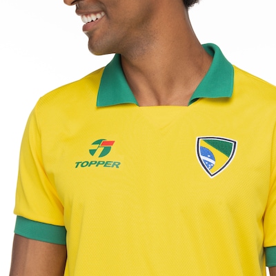 Camiseta Brasil Topper Retrô - Masculina - Foto 4
