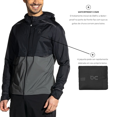 Jaqueta Corta-Vento com Capuz On Running Weather - Masculina - Foto 3