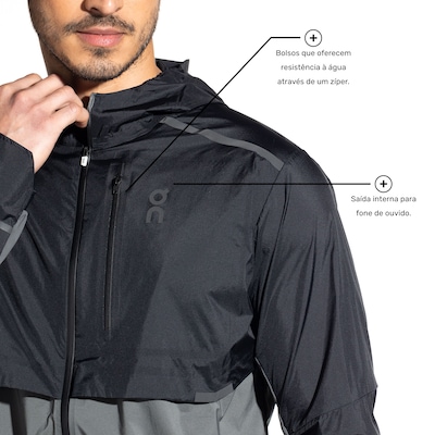 Jaqueta Corta-Vento com Capuz On Running Weather - Masculina - Foto 5