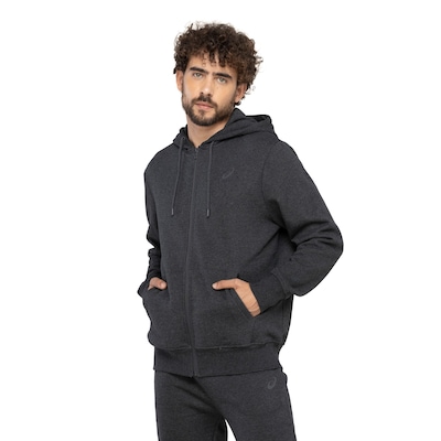 Jaqueta Masculina ASICS com Capuz Moletom Canguru Fleece - Foto 2