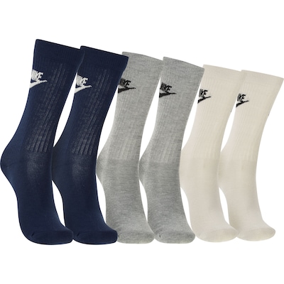 Kit de Meias Nike Sportswear Everyday Essential Crew com 3 Pares - Adulto - Foto 1