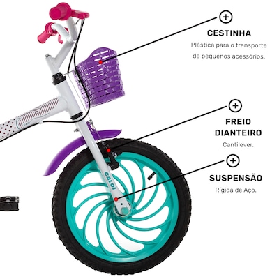 Bicicleta Infantil Aro 16 Caloi Ceci - Freios Cantilever e Tambor - Foto 5