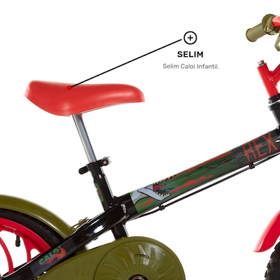 Bicicleta Infantil Aro 16 Caloi Power Rex - Freios Cantilever e Tambor - Foto 5