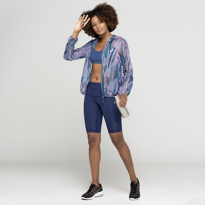 Jaqueta Corta-Vento ASICS Feminino com Capuz Osaka Estampada Color Sumi - Foto 4