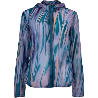 Jaqueta Corta-Vento ASICS Feminino com Capuz Osaka Estampada Color Sumi - Foto 6
