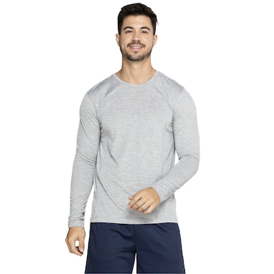 Camiseta Masculina Oxer Manga Longa Mescla Flat - Foto 2