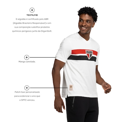 Camiseta do São Paulo Masculina Retrô 1943 - Foto 5