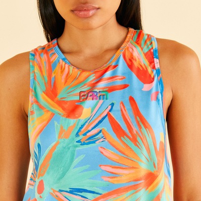 Camiseta Regata Feminina Farm Transpassada Passaros Pintados - Foto 4