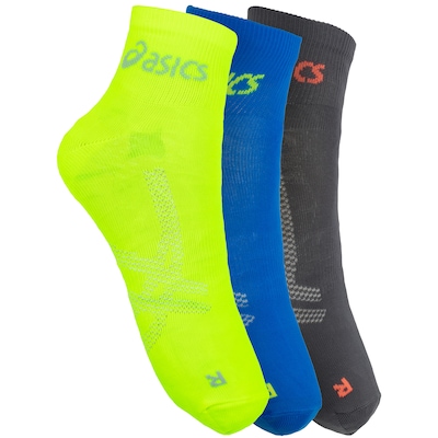 Kit de Meias ASICS Lic Cano Curto Quarter com 3 Pares - Adulto - Foto 2