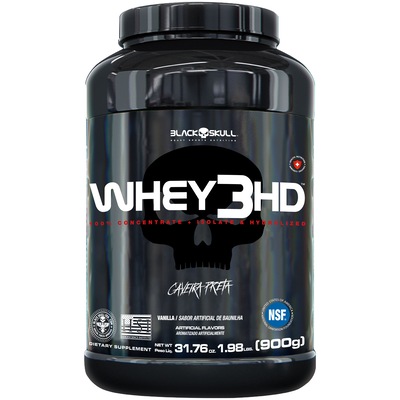 Whey Protein Black Skull Baunilha Whey 100% HD - 900g - Foto 1