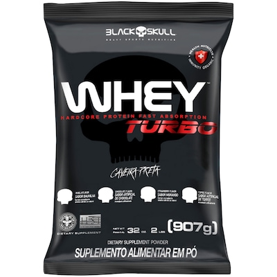 Whey Protein Black Skull Baunilha Whey Turbo - Refil - 907g - Foto 1