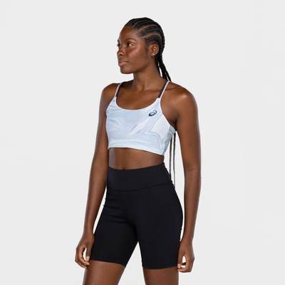 Top Fitness sem Bojo ASICS Baixa Sustentação Blue Sumi - Adulto - Foto 4