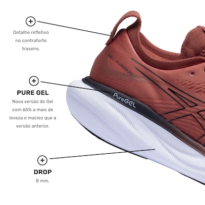 Tênis ASICS Gel-Nimbus 25 - Masculino - Foto 6