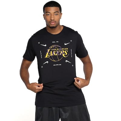 Camiseta Los Angeles Lakers Nike NBA Masculina Manga Curta Es Atc Lgo - Foto 2