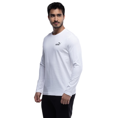 Camiseta Masculina Puma Manga Longa Essentials Small Logo - Foto 2