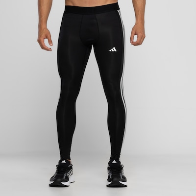 Calça Legging Masculina adidas Techfit 3 Listras - Foto 3