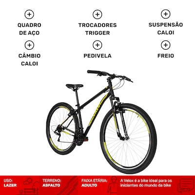 Bicicleta Caloi Velox Aro 29 Freio V-Brake Câmbio Indexado 21 Marchas - Foto 2