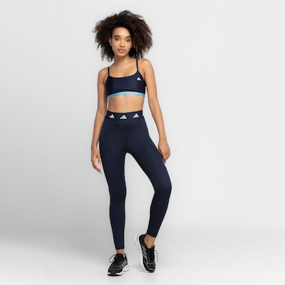Top Fitness sem Bojo adidas Baixa Sustentação Latin Fit Colorblock - Adulto - Foto 4