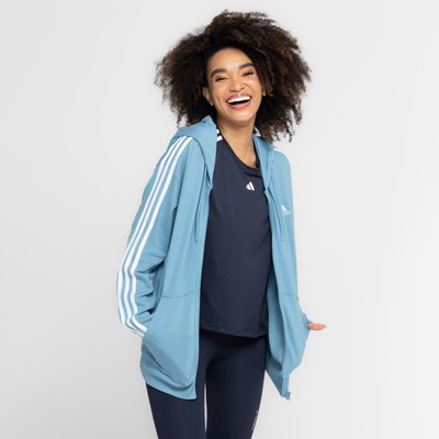 Jaqueta Feminina adidas com Capuz Track Top 3 Listras - Foto 5