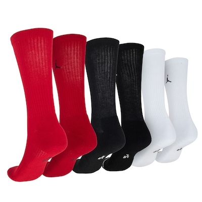 Kit de Meia Nike Cano Alto Jordan Everyday Cush Poly Crew - Adulto - 3 Pares - Foto 2