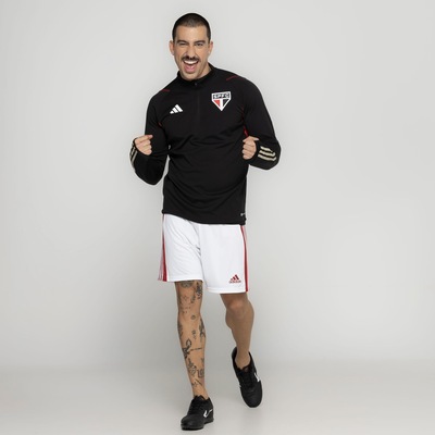 Blusa de Moletom Treino do São Paulo adidas Masculina Comissão - Foto 5