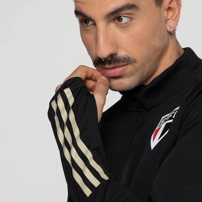 Blusa de Moletom Treino do São Paulo adidas Masculina Comissão - Foto 6